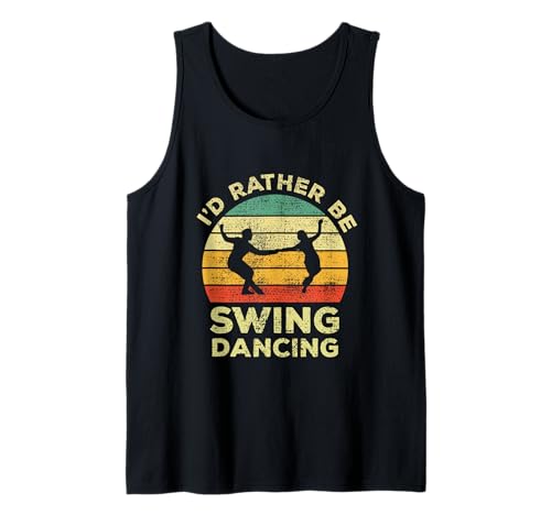 Regalo retro vintage de Swing Dance I'd Rather Be Swing Dancing Camiseta sin Mangas