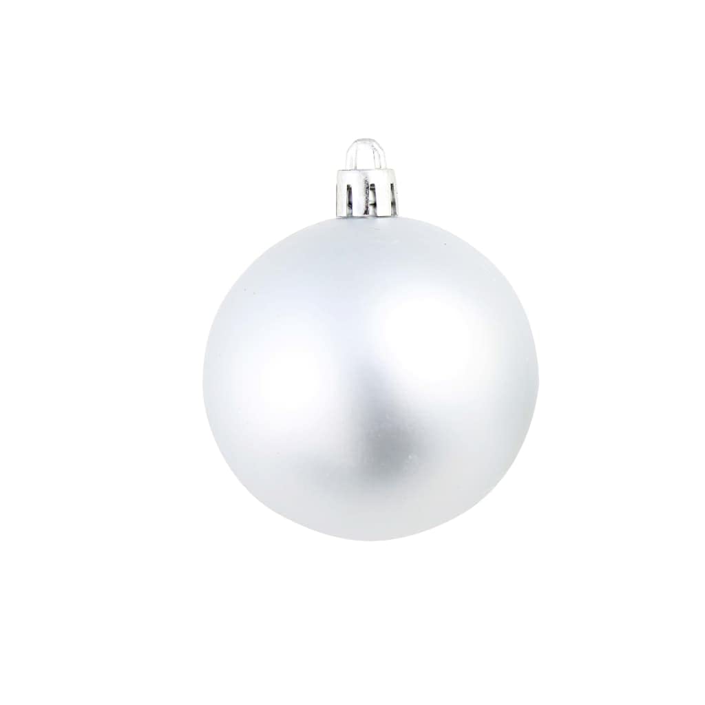 Juego de 100 bolas de Navidad de plástico plateadas con 3/4/6 cm de diámetro para árbol de Navidad, decoración de salón y día festivo, joyas con hilo para colgar