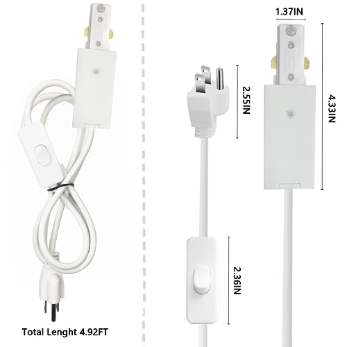 Image of Track Lighting Live End Cord Kit, 1PCS 4.9FT H type Feed Connector