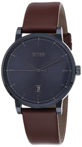 Preisvergleich Produktbild BOSS Analog Quarzuhr für Herren mit Braunes Lederarmband - 1513791