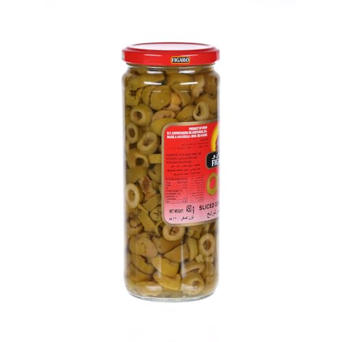 FIGARO Sliced Green Olives, 450 g