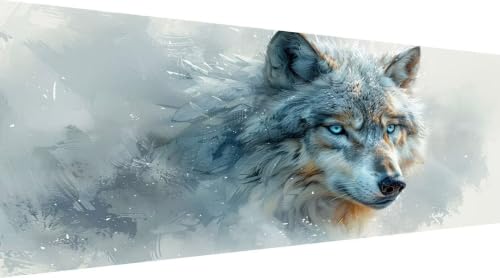 Broderie diamant loup 90x180cm kit complet diy point de croix et peinture diamant adulte 5D