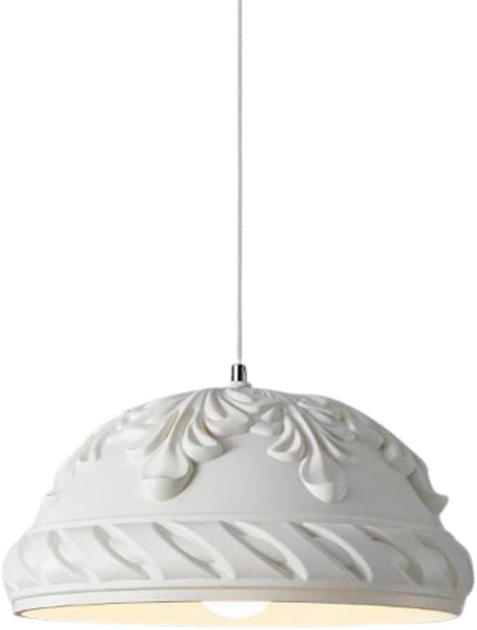 Lampe suspension blanche en résine forme de bol pour salle à manger