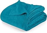 Utopia Bedding Turquoise Fleece Blanket Queen Size Lightweight Fuzzy Soft Anti-Static Microfiber Bed Blanket (90x90 Inch)