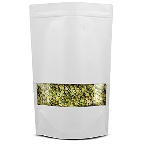 Image of DEERA White Ziplock Stand Up Pouch 135x220mm Pack of 50