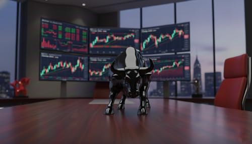 Image of Stock Market Bull Statue Showpiece for Office Desk, Bull Figurine, Share Market Decor, Gift for Traders Investors, Wealth Symbol(Black)