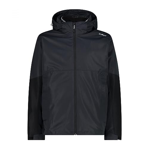 Chaqueta impermeable 3 en 1 para hombre con capucha desmontable y cremallera completa