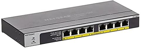 Netgear GS108PP PoE Switch 8 portów Gigabit Ethernet LAN Switch z 8 x PoE+ 123 W, Plug-and-Play Switch PoE, bezwentylatorowy, możliwość montażu w szafie
