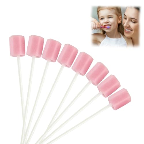 100 Pcs Mouth Swabs for End of Life Care Sponge On A Stick Mouth Sponges On Stick for Elderly Mouth Swabs Swabs for Oral Hygiene Dry Mouth Relief and End of Life Care Essentials