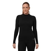 DANISH ENDURANCE Maglia Termica Donna in Lana Merino per Freddo Estremo, Manica Lunga, Intimo Termico per Sci, Trekking, Escursionismo, Nero, S