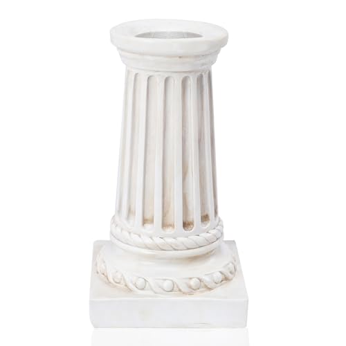 VCUTEKA Gazing Ball Stand Roman Column Gazing Globe Stand for 8-10 Inch Garden Gazing Globe Indoor/Outdoor Dcor Accessories White 9.6 H