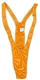 Mankini Thong Swimsuit Costume (Orange), One Size