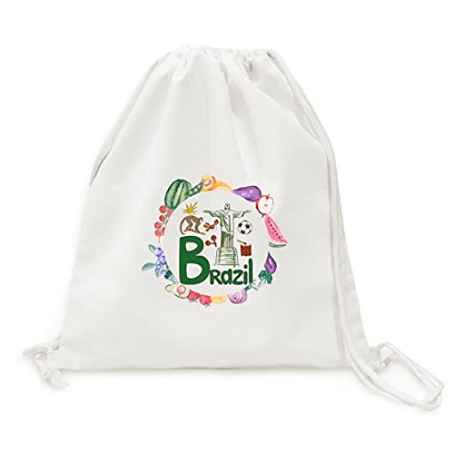 Sac en tissu pliable à sangle Brésil pour fruits et légumes éco