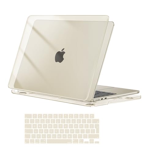 MOSISO Custodia Compatibile con MacBook Air 13 Cover M5 M4 M3 M2 2026 2025 2024 2023 2022 A3449 A3240 A3113 A2681, Case per MacBook Air 13,6'' display Liquid Retina&Copritastiera, Galassia Cristallo