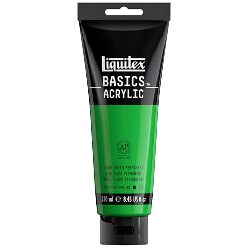 Liquitex BASICS Acrylic Paint, 250ml (8.5-oz) Tube, Light Green Permanent