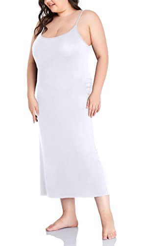 Image of Women's Full Slip for Under Dresses Plus Size Long Nightgown Cami Dress