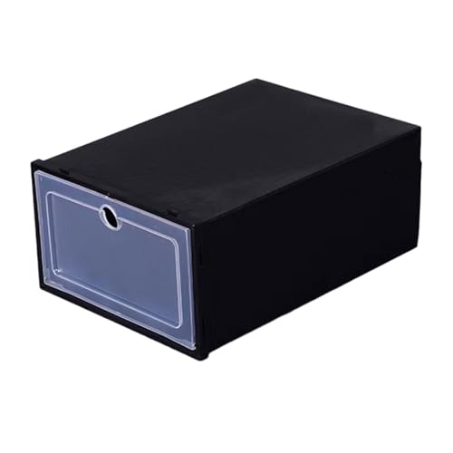 RMWHGDUL Cajas Organizadoras para Zapatos, Contenedores, Vitrina, Organizador de Armario Multifuncional Reutilizable, Negro, Individual