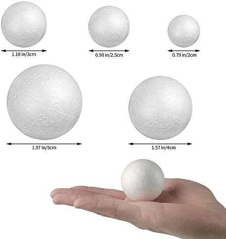 LOKIPA White Foam Balls ,30 Styrofoam Polystyrene Craft Balls Art Decoration Balls for Household School Projects, 6 Sizes
