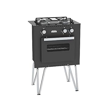 Fogao 2 Bocas Venax Mini Cook Preto Fosco Gas GLP