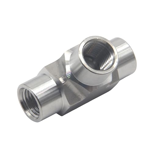 Image of HFS(R) 2PCS /PAK 3 /8 inch NPT Female 3 Way Tee, 304 Stainless Steel Forged Pipe Fitting Street Tee (3 /8 inch FNPT, 2PCS)