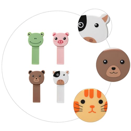 Image of UKCOCO Toilet Lid Lifter 4-Pack Cartoon Patterned Toilet Seat Cover Lifters Portable Small Size Handle Tabs for Easy Hygienic Bathroom Use