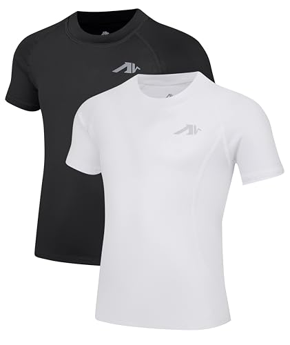 Youth Boys Compression Shirt Short Sleeve Football Basketball Quick Dry Base Layer Undershirt Kids Athletic T-Shirt2