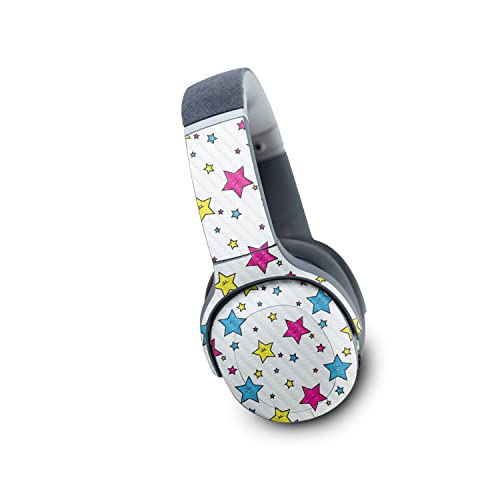 Image of MightySkins Carbon Fiber Skin Compatible with Skullcandy Crusher Evo Wireless - Smiley Stars | Protective, Durable Textured Carbon Fiber Finish | Easy to Apply | Made in the USA