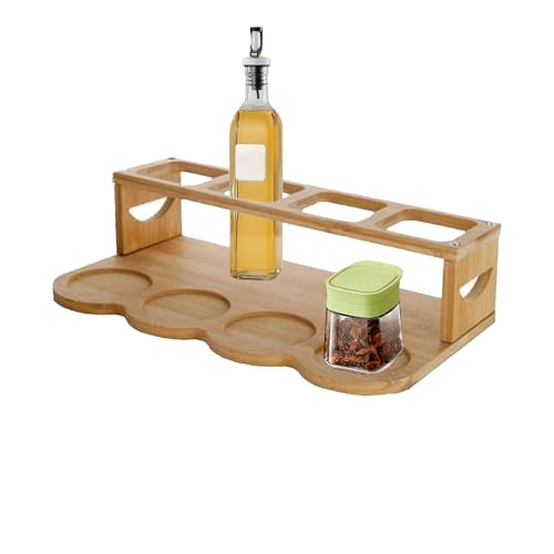 Kitchen Oil Bottle Rack - 2 Animal Wood Table Table Organiser | Worktop Oil Storage Display Stand, Space-Saving Olive Glass Rack, Stylish Cooking Bottle Holder for Modern Kitchen Food