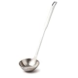 Professional Stainless Steel Soup Ladle, 11.8' Comfort Grid, Long Ergonomic Handle, Durable Kitchen Utensil for Cooking, Stirring, Serving Soups, Heavy-Duty Metal, Dishwasher Safe