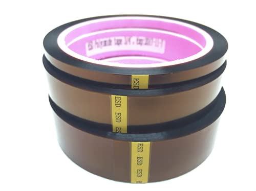 DiStat High Temperature ESD Dissipative Polyimide Tape (ESD-Safe Kapton Tape) - 500MM Length (1 inch)