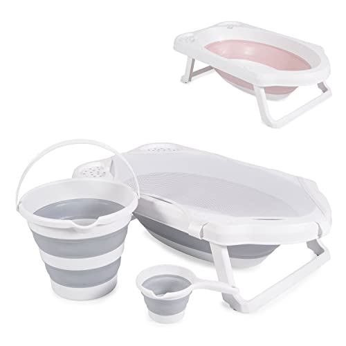 Cangaroo Badewannen-Set Hawaii 4-teilig faltbar Wasserablauf Ablagefächer Netz, Farbe:grau Cover