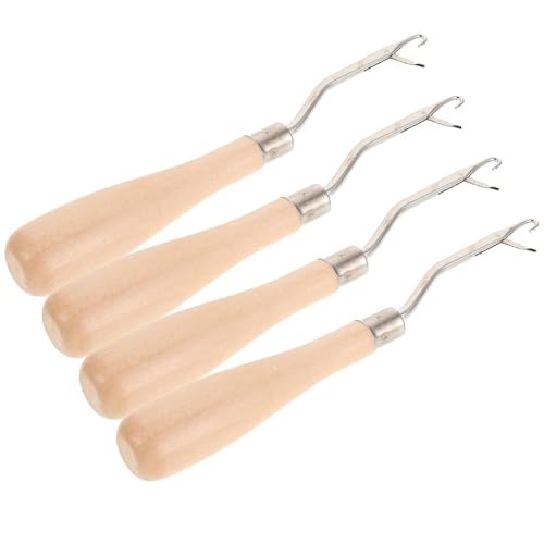 Ganchillos de crochet beige (pack de 4 piezas) con accesorios para tejer 2