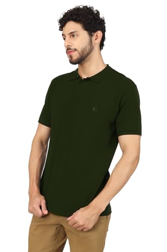 Image of Men's Regular Fit Polo Collar Half Sleeve T-Shirt Cotton Blend Polo T-Shirt Comfortable Lightweight Plain T-Shirt