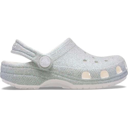 Image of Crocs Unisex Classic Glitter Clogs (Little Kid /Big Kid) White 12 Medium