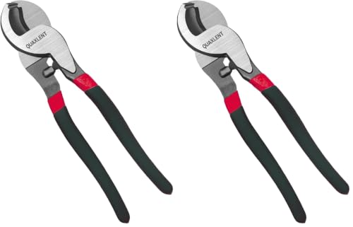 Image of 10 Inch Large Cable Cutter Heavy Duty High Leverage Big Wire Cutting Plier Tool for 4 /0 Aluminum 2 /0 Soft Copper and 100PR 24AWG Comm Cable, Black (Pack of 2)