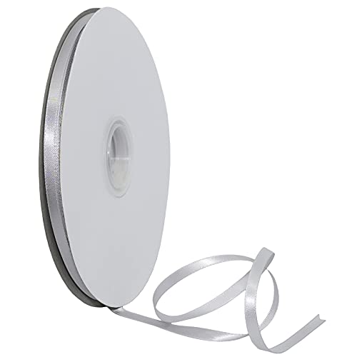 Morex Ribbon Single Face Satin Ribbon, Shell Grey