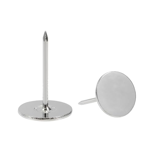 QUARKZMAN 30 Piezas de Clavos de Tapicería, Cabeza Plana de 16mmx25mm, Clavos Decorativos para Muebles, Chinchetas para Sofás y Cabeceros, Color Plata