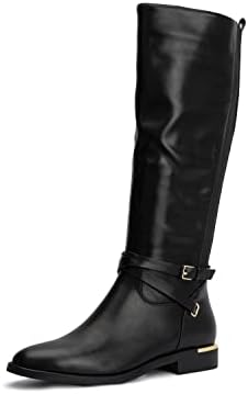 VINTAGE FOUNDRY CO. EST. 2014 Torgeis Women's Firenze Fashion, Casual Faux Leather, Buckle Zipper Mid-Calf Boot, Round Toe, Rubber Outsole; Size 7.5
