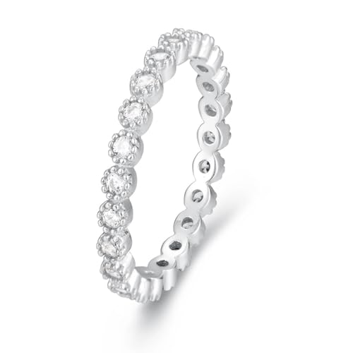 Tolldek Anillo de compromiso de platino PT950, con moissanita, anillo de boda de platino, talla 62 (19,7)