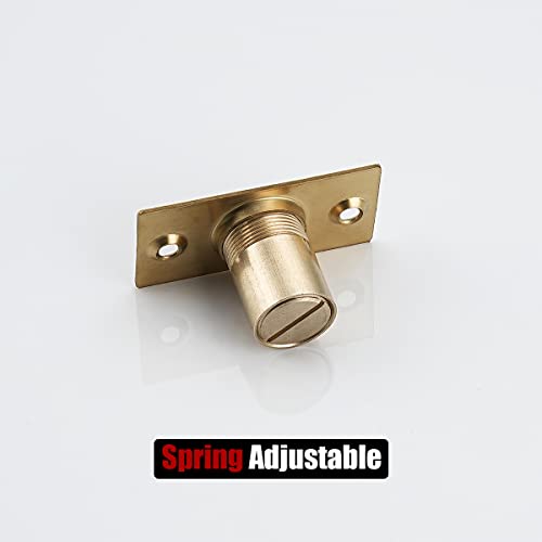 Image of JQK Closet Ball Catch Door Hardware, Stainless Steel Catch Adjustable with Strike Plate, Gold Finish 2 Pack, HBC100-BG-P2