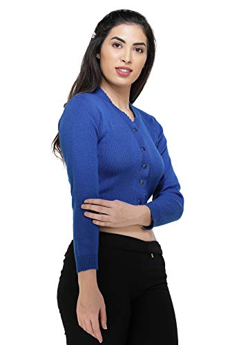 Image of Women Winter Wear V-Neck Full Sleeves Regular Fit Woollen Blouse