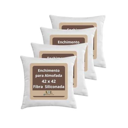 Kit 4 Enchimento Para Almofadas Fibra Siliconada 42x42