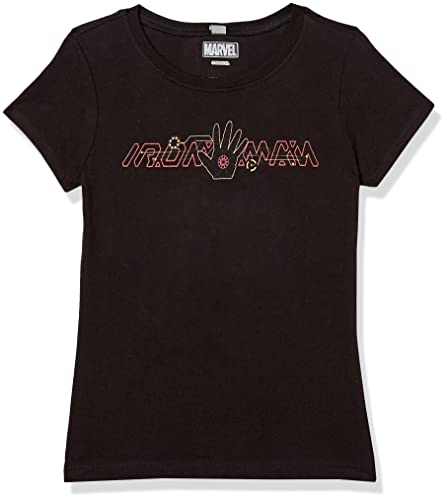 T-shirt Iron Man Marvel filles noir confortable pour bouger en taille S