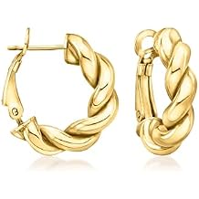 Ross-Simons Italian 18kt Gold Over Sterling Twisted Huggie Hoop Earrings
