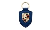 porsche badge sticker  Porsche Crested Leather Keyring Blau WAP0500950E