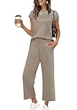 Lounge Sets for Women Summer Outfits 2 Piece Sets Travel Beach Vacation Trendy Matching Sets Women's Clothing Cruise Country Concert Outfits Western Spring 2026 Workout Sets Active TrackSuit Easter M