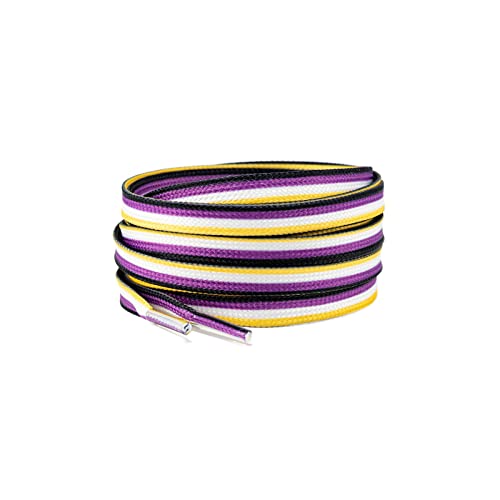 Zigvert Non-Binary Pride Shoelaces Non-Binary Flag Striped Shoelaces Boots & Shoes LGBTQ Stuff - Colorful Boot Shoe Laces for Men & Women