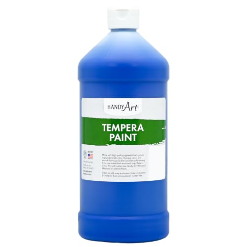 Handy Art Premium Tempera Paint, Blue, 32 oz Quart Bottle