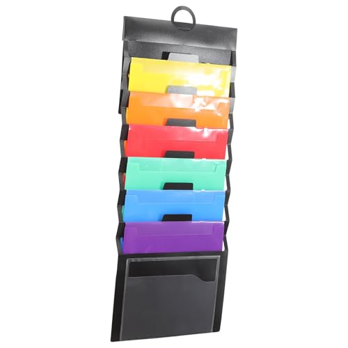 ABOOFAN Organisateur Mural de Documents en Pp Noir, Pochette à Documents Multicouche, Paquet de Rangement pour Bureau et Maison, Simple et Élégant