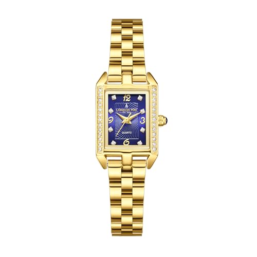 Image of London Fog Gresham Collection Watch for Women with Rectangular Dial, Crystal Hour Markers, Quartz Movement, Stainless Steel Strap and Water Resistant - LFW20002